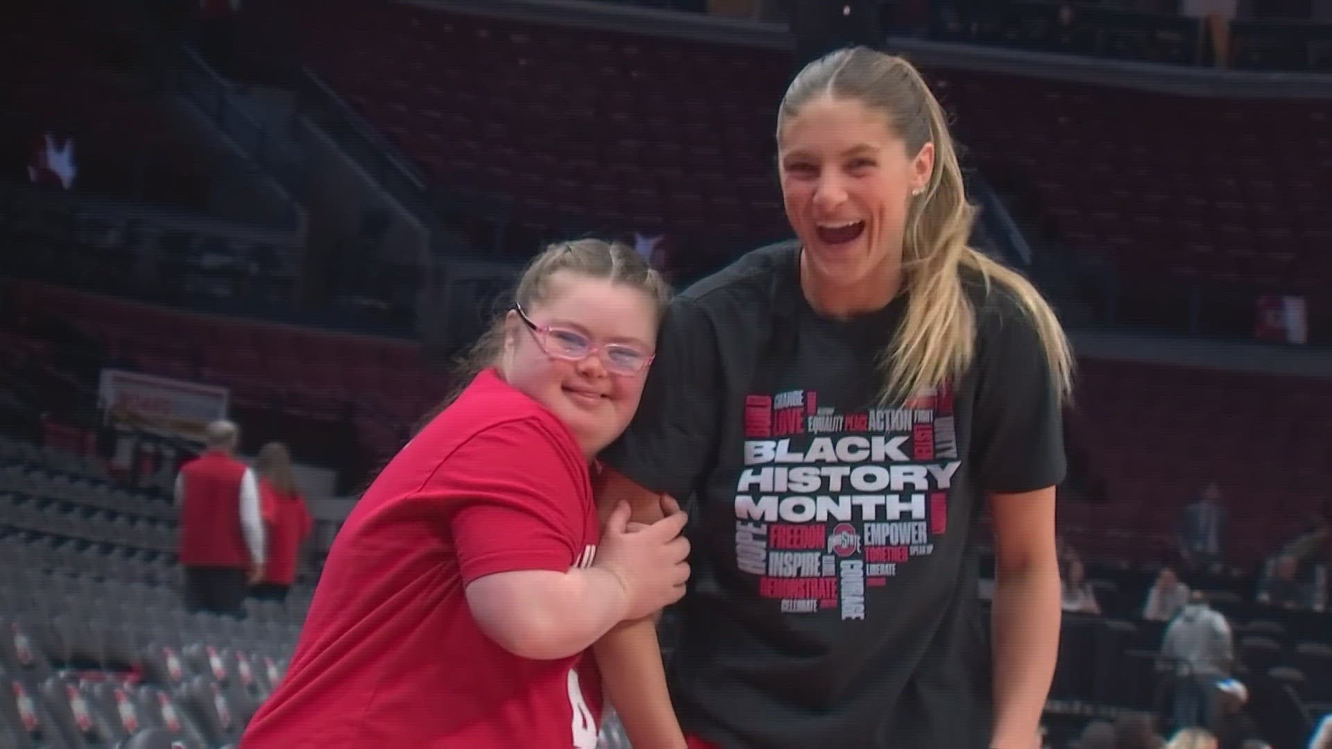 No matter how packed a Buckeye game is, you'll be able to find Emmy. With a smile that lights up the Schott, Jacy Sheldon's sister has become part of the team.