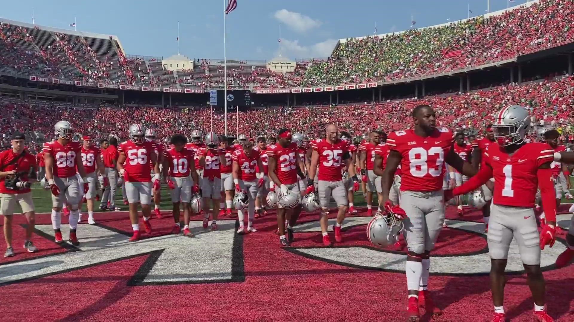 Sticking with tradition, the Buckeyes sang 'Carmen Ohio' in the south end of The Horseshoe after the loss to Oregon.