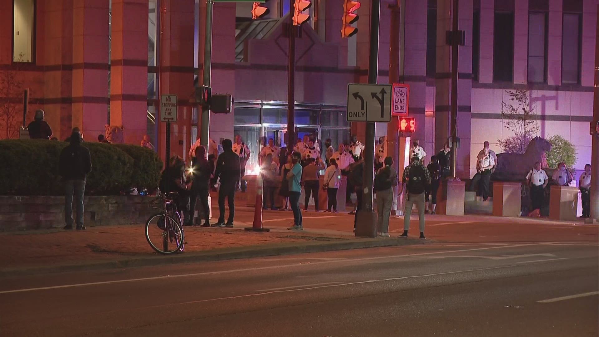 The demonstrations began as a peaceful vigil to the lives lost but police say that changed when the protesters reached CPD headquarters.