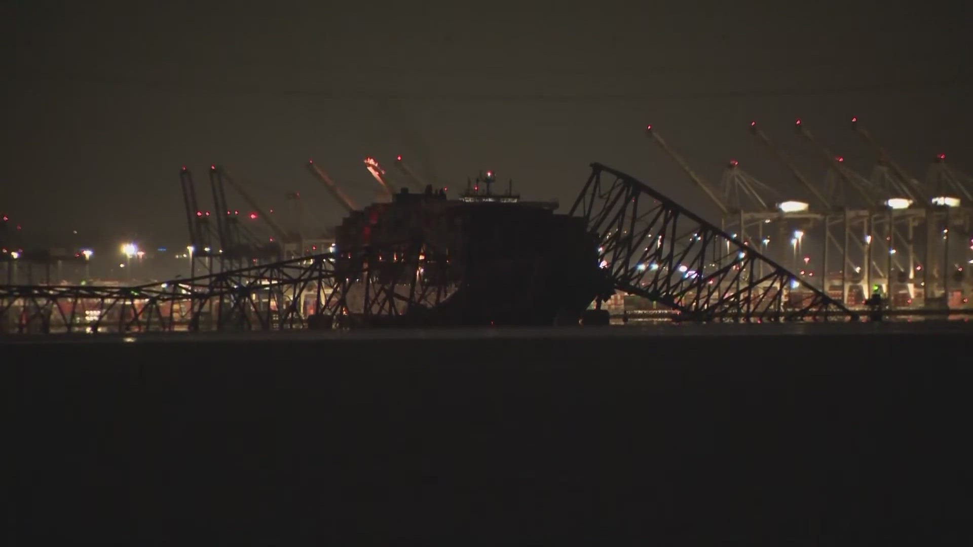 A major bridge in Baltimore snapped and collapsed after a container ship rammed into it early Tuesday, and several vehicles fell into the river below.