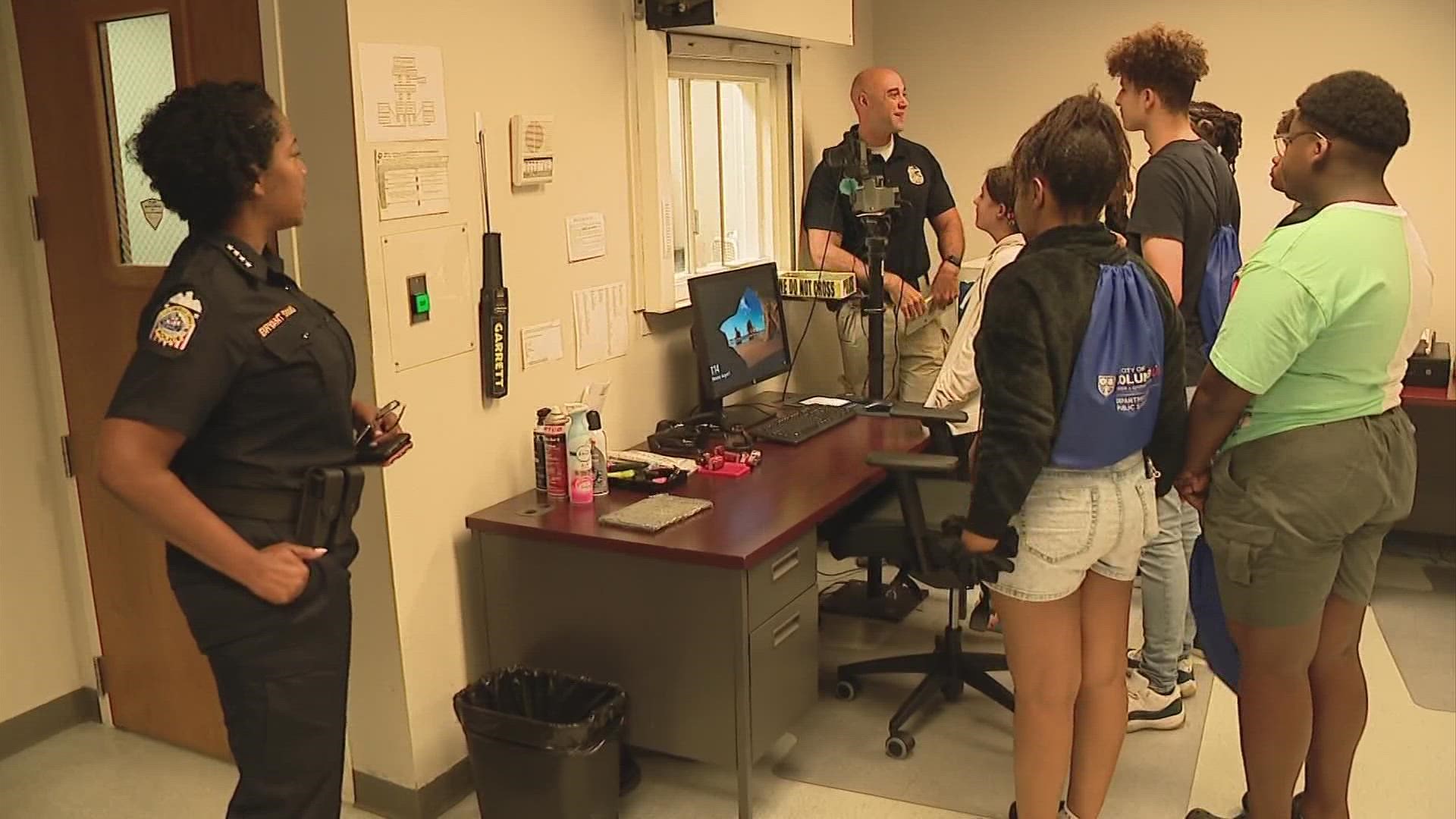 The teens got a chance to see the roles of the city's police chief and fire chief.