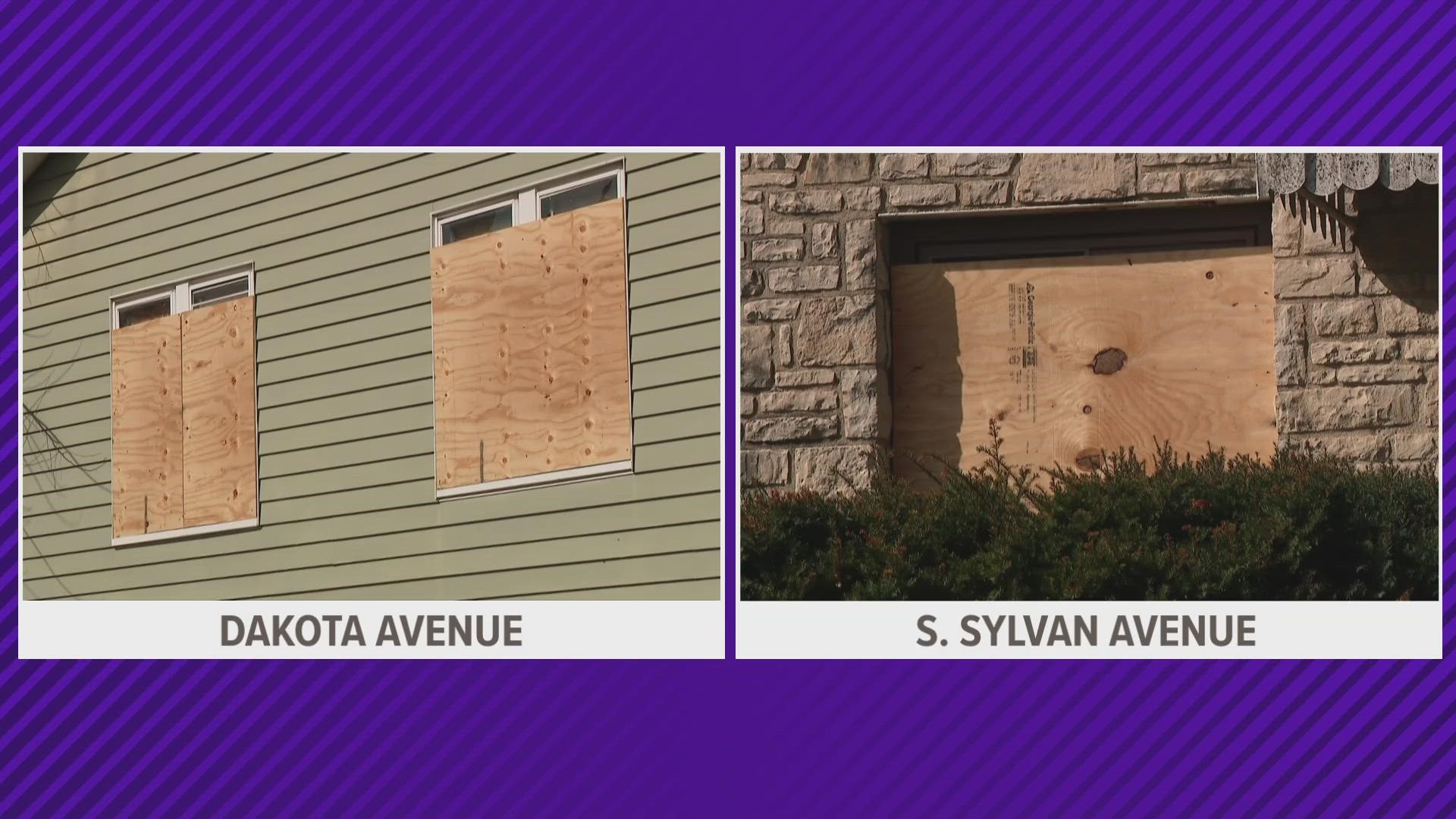 Both houses have been boarded up after officers with the Columbus Division of Police responded to numerous calls of drug dealing.