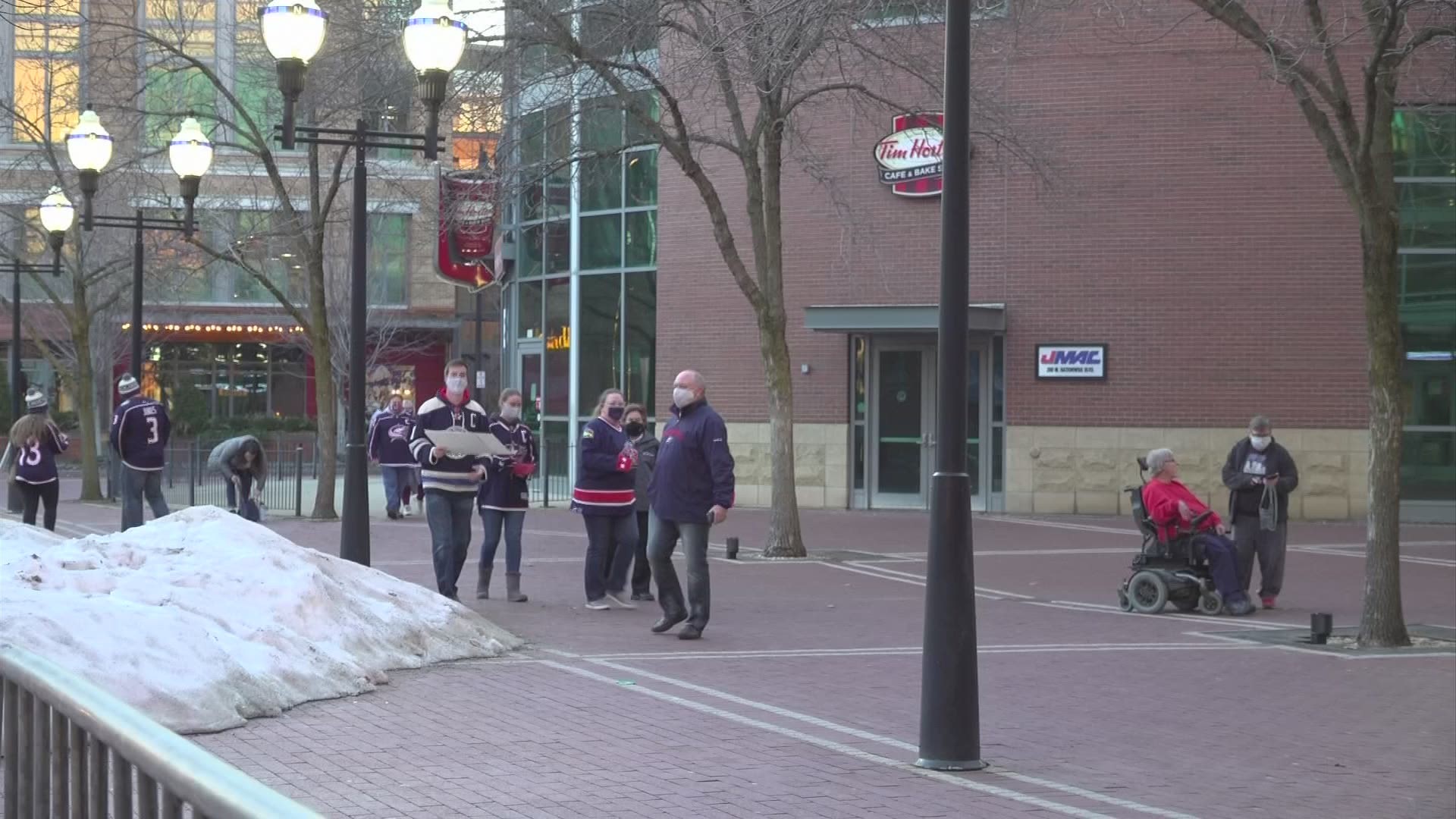 It was the first time in just more than a year any fans were able to be inside the Nationwide Arena for a game.