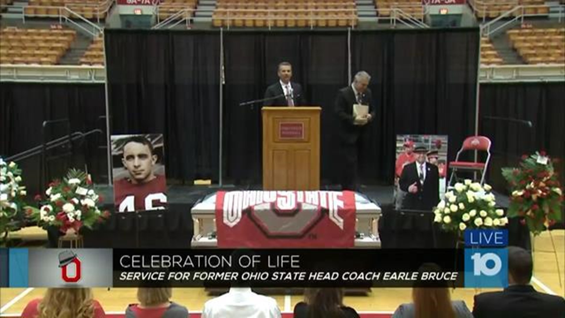 Urban Meyer delivers remarks at Earle Bruce celebration of life