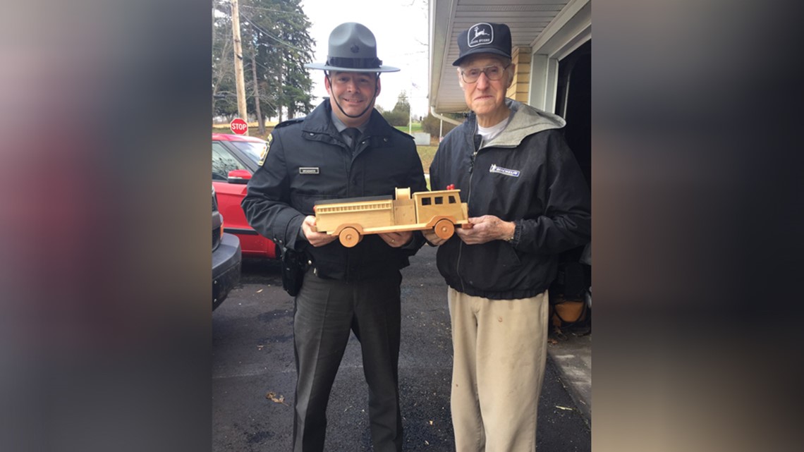 93-year-old toymaker makes wooden trucks by hand to donate to children ...