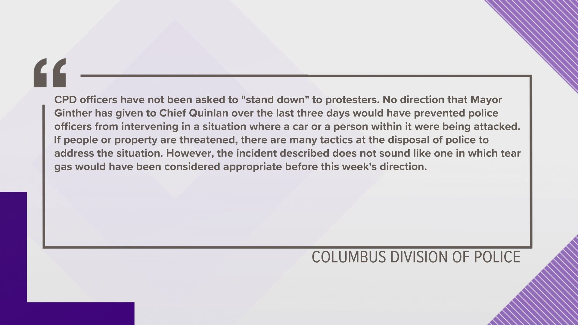 This week, the City of Columbus came out with new rules for police when it comes to tear gas and pepper spray