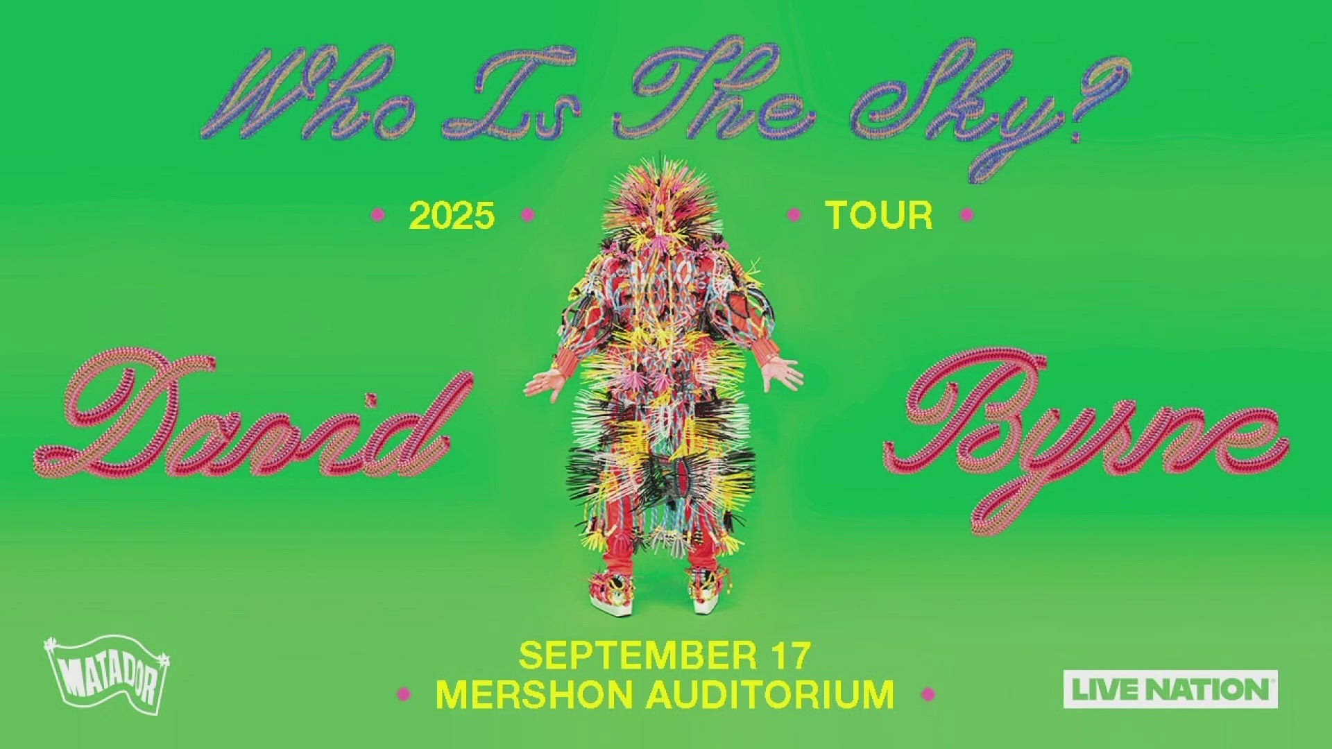 Byrne will be at Mershon Auditorium on Sept. 17.
