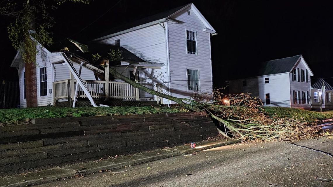 Tree falls on home in Licking County village during overnight storms | 10tv.com