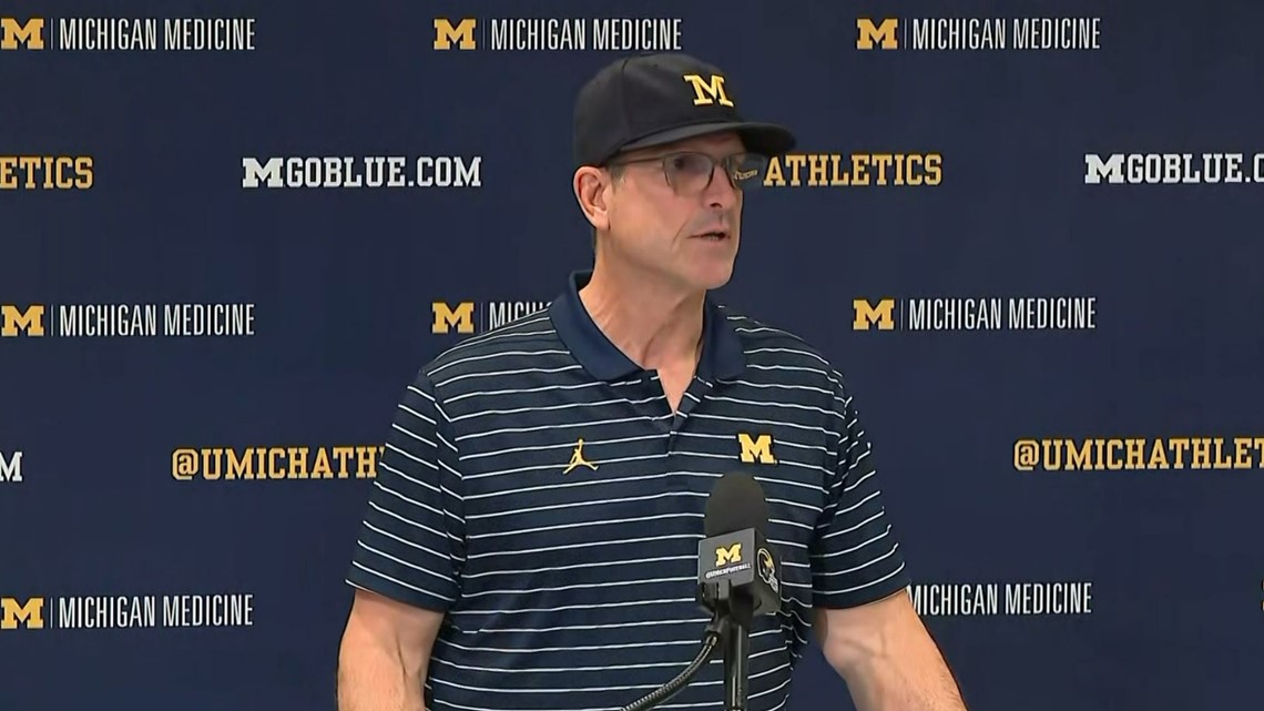 Jim Harbaugh Holds Press Conference Ahead Of Michigan-Ohio State Game ...