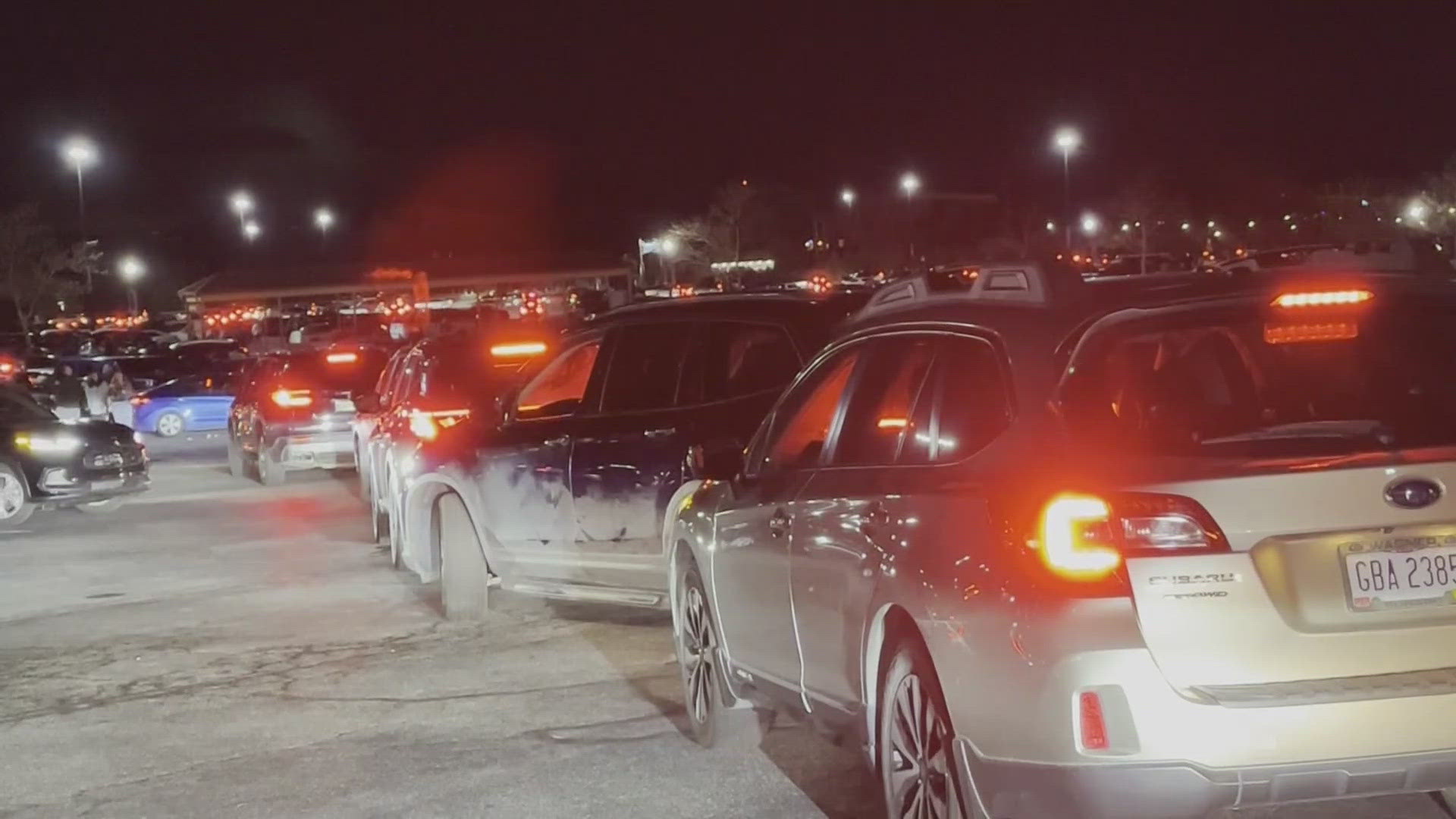 On Sunday night, hundreds of cars were stuck in traffic trying to leave the light show. More than 25,000 people visited the zoo on Sunday to see the display.