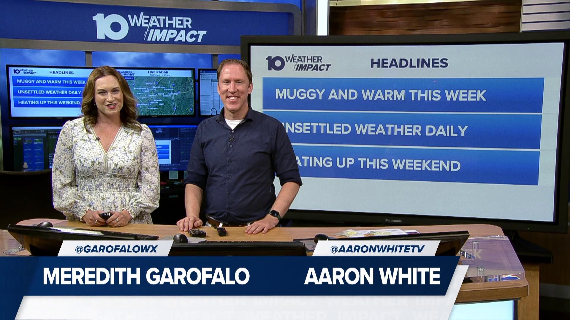 Meteorologists Meredith Garofalo and Aaron White talk about the chances for rain this week.