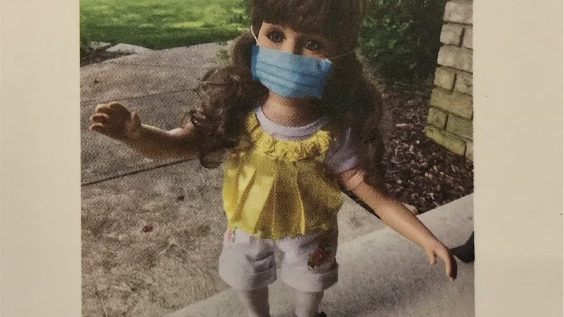 The Pickerington woman uses her dolls to make greeting cards to lift spirits during pandemic.