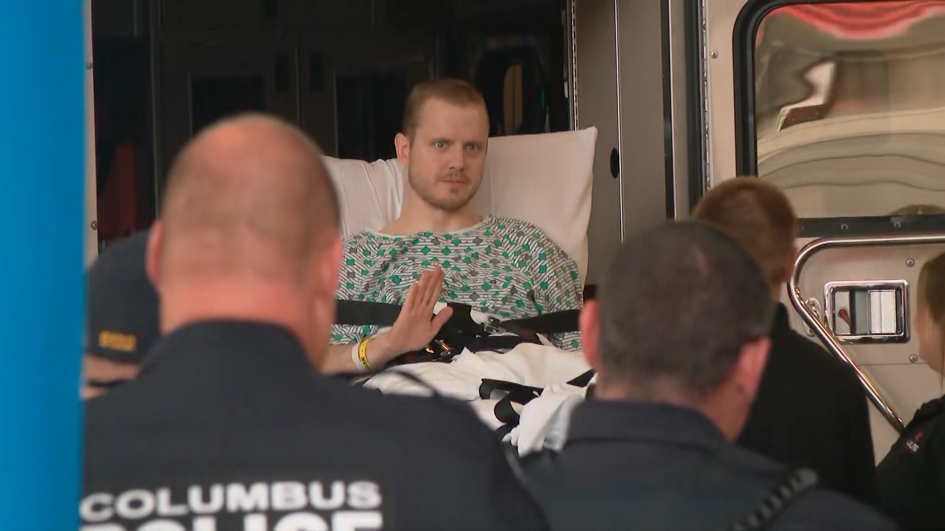 A Columbus police officer who was shot on I-70 three weeks ago was released from Grant Medical Center on Wednesday.