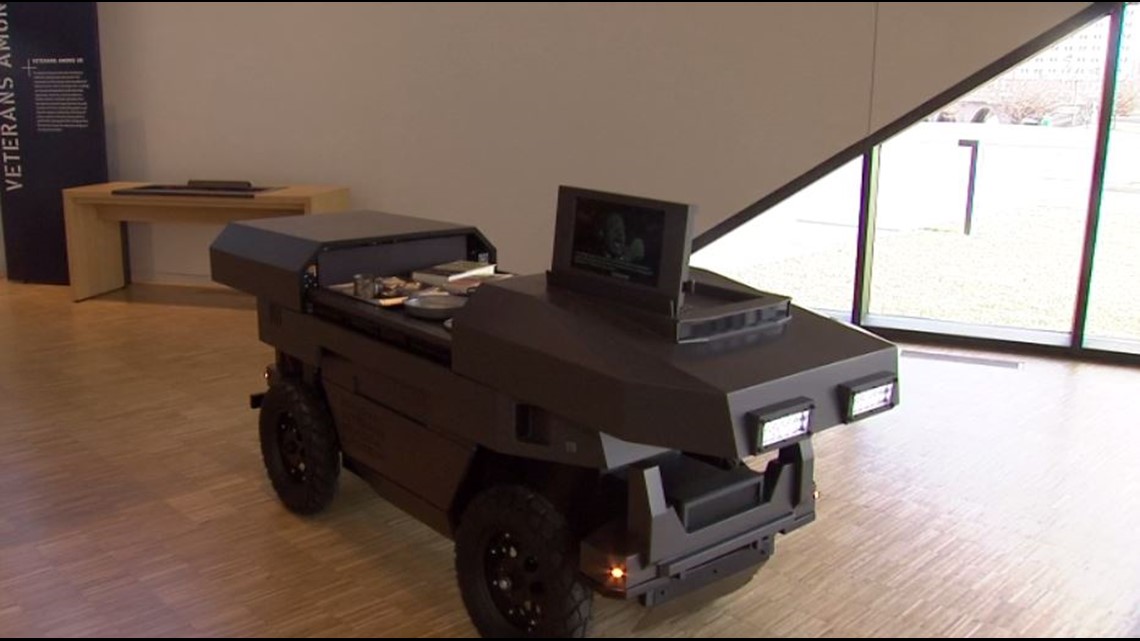 Robot Rover Moving In Monument With Visitors National Veterans Memorial and Museum deploys robot to help teach ...