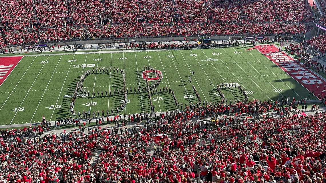 Ohio State Marching Band performs 'Script Ohio' before Michigan game