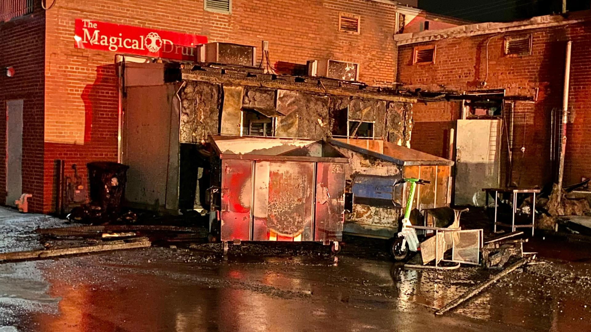 The fire started outside in a dumpster just after 2:30 a.m. before it reportedly spread to the building.