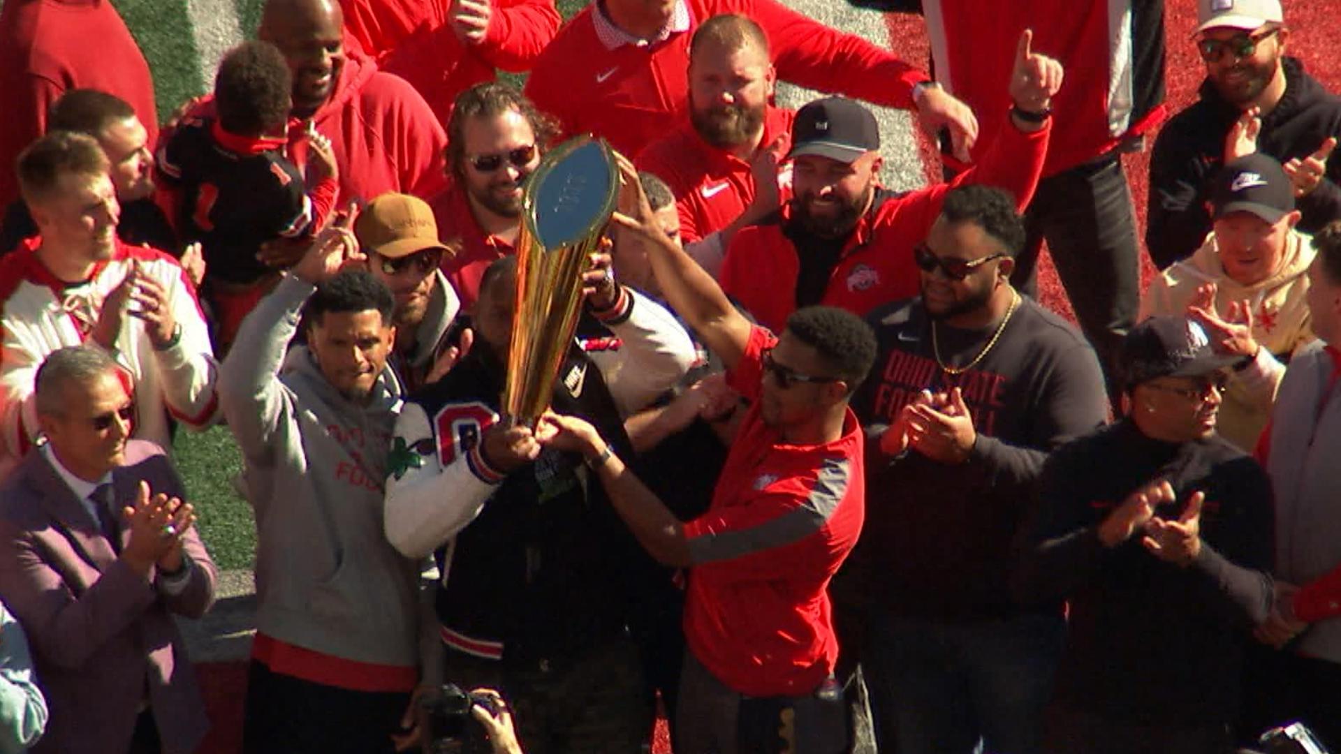 Urban Meyer and Cardale Jones were in attendance as Ohio State honored national title team.