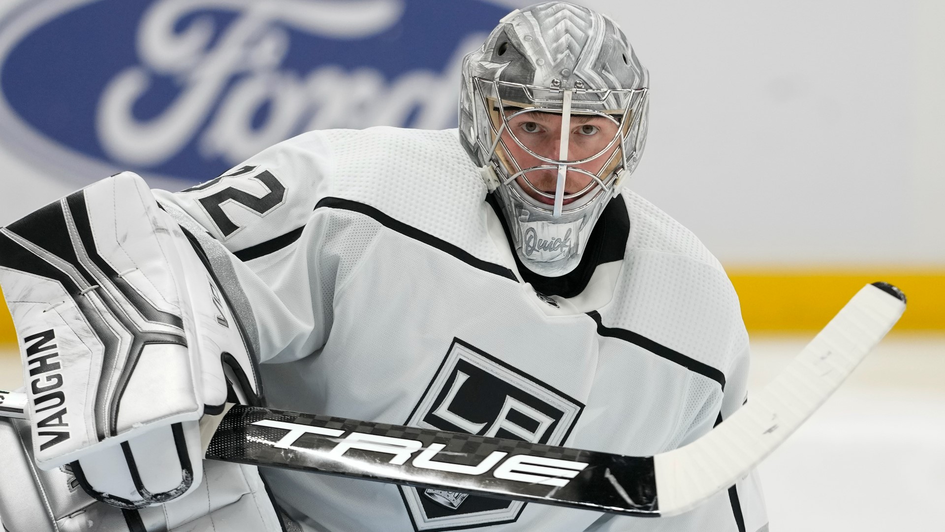 Quick has a career record of 370-275-82 with a 2.46 goals-against average, .911 save percentage and 57 shutouts in 743 games with Kings.