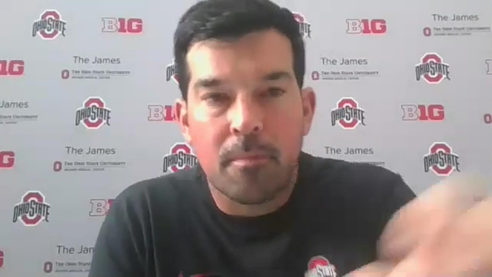 Head coach Ryan Day discusses the Buckeyes upcoming game against #9 Indiana.