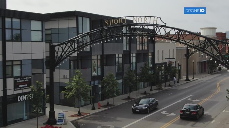 Drone footage of the Short North Arts District
