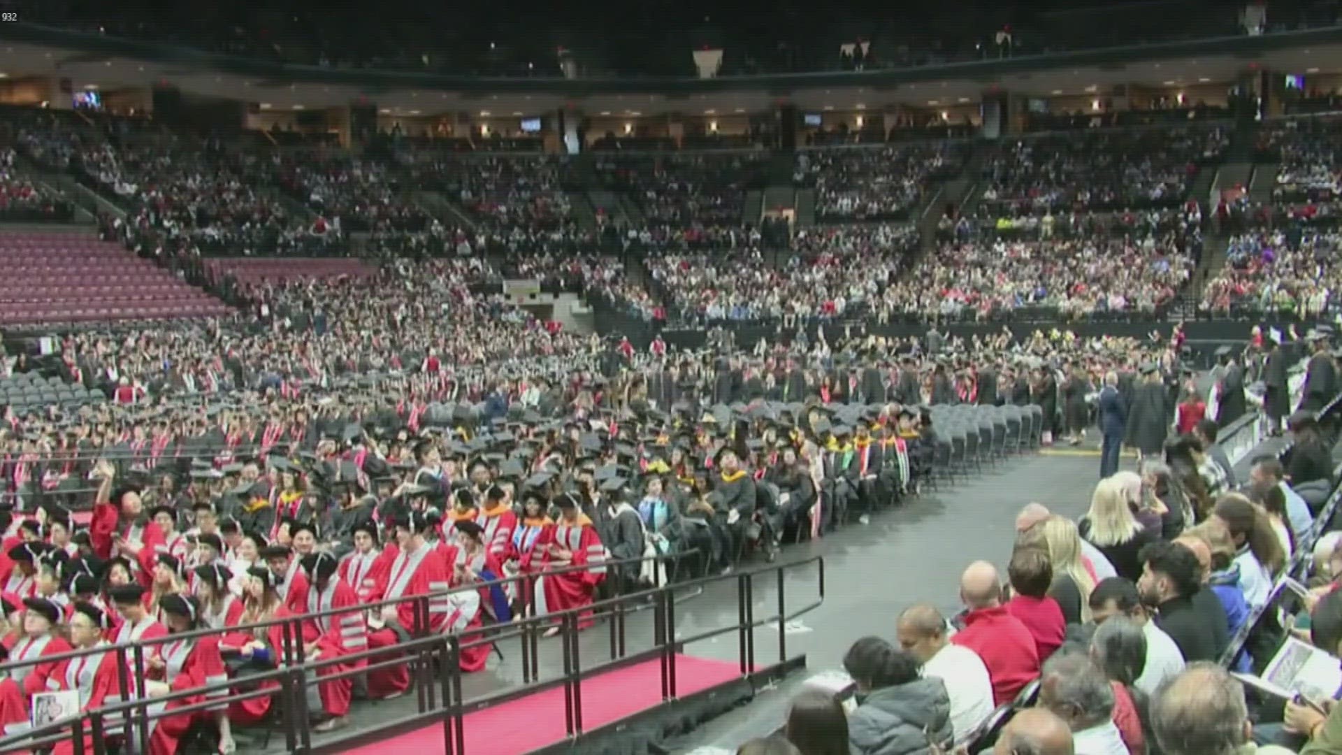 Gene Smith delivered the commencement address to approximately 3,600 new graduates.