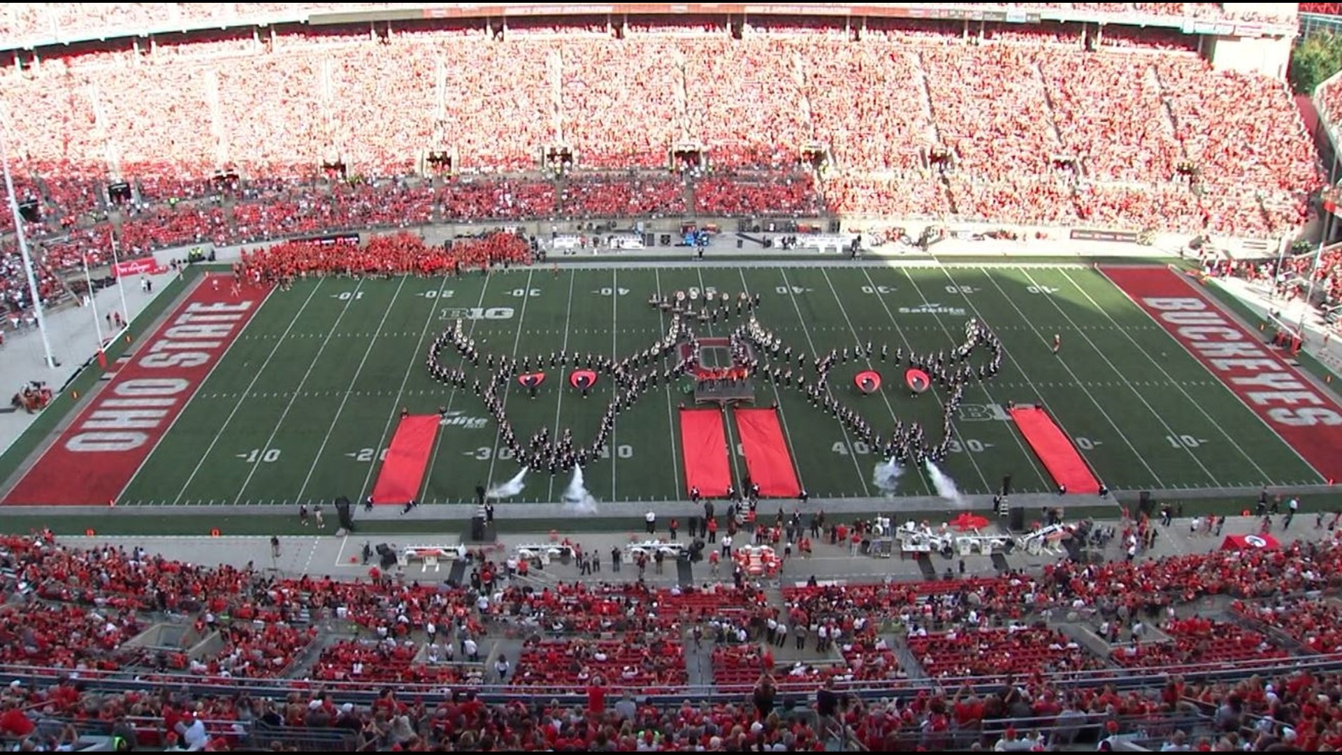 In the second home game of the season, the Ohio State Marching Band performed a medley of songs to honor Hispanic Heritage Month.