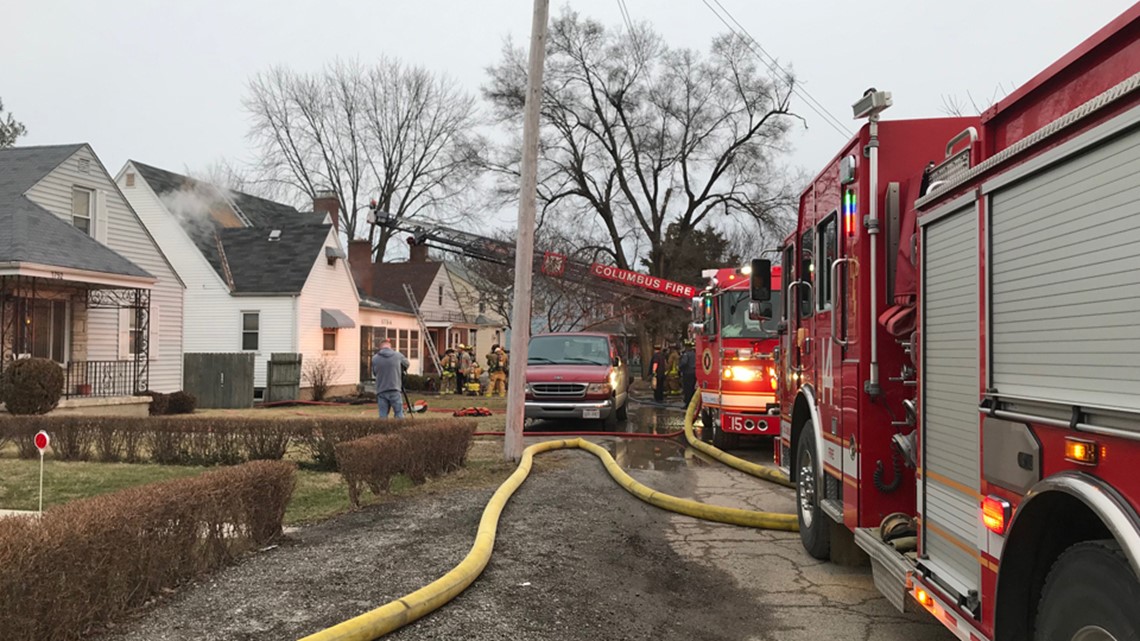 Columbus firefighter taken to hospital after house fire