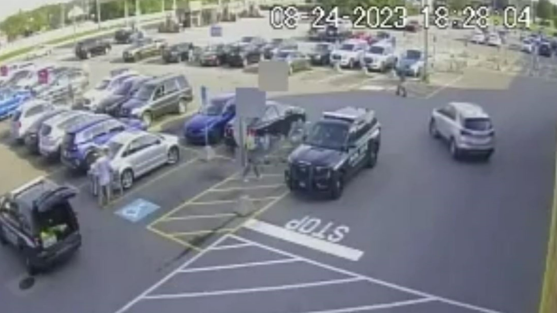 Blendon Twp. released video that shows Ta'Kiya Young walking out of Kroger and to her car. Police were alerted to possible theft prior to approaching her.