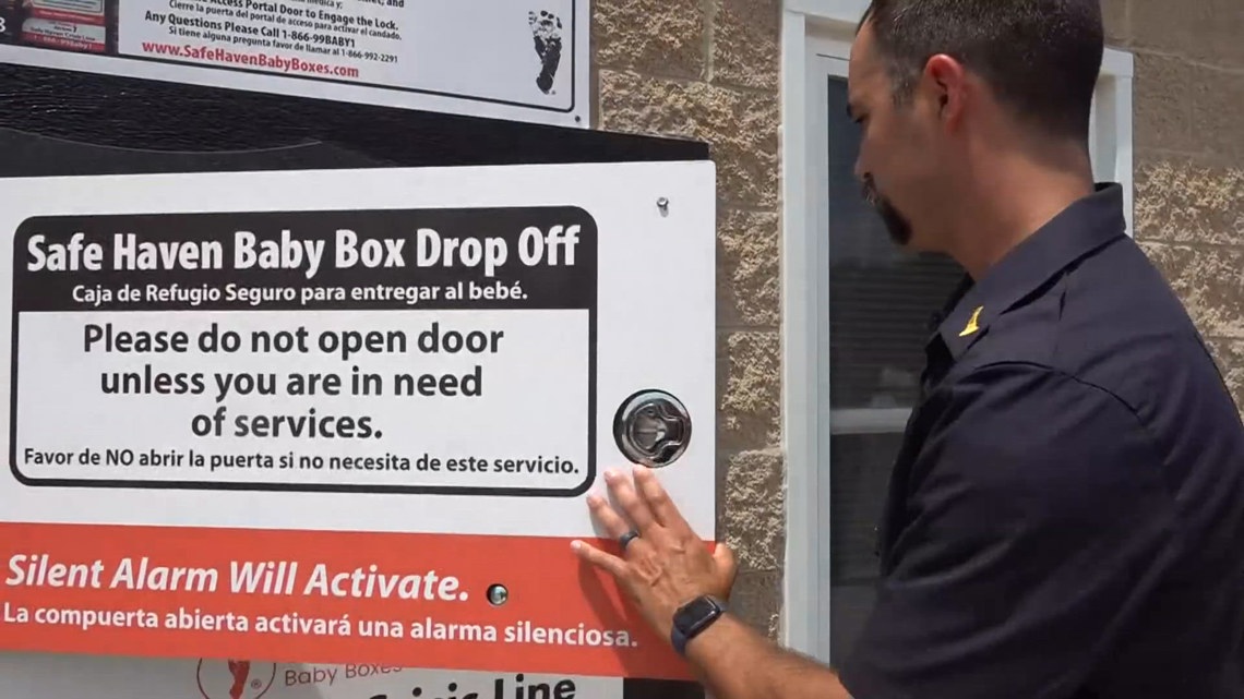 Safe Haven Baby Box installed at a Prairie Township fire station