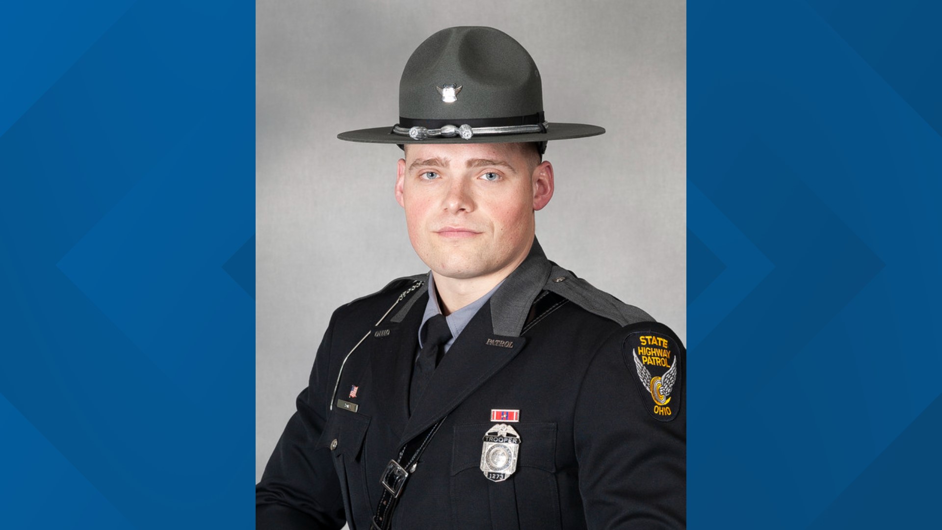 Trooper Austin D. Crow was hit just after 11:20 p.m. on Interstate 70 in Licking County while standing outside of his vehicle.