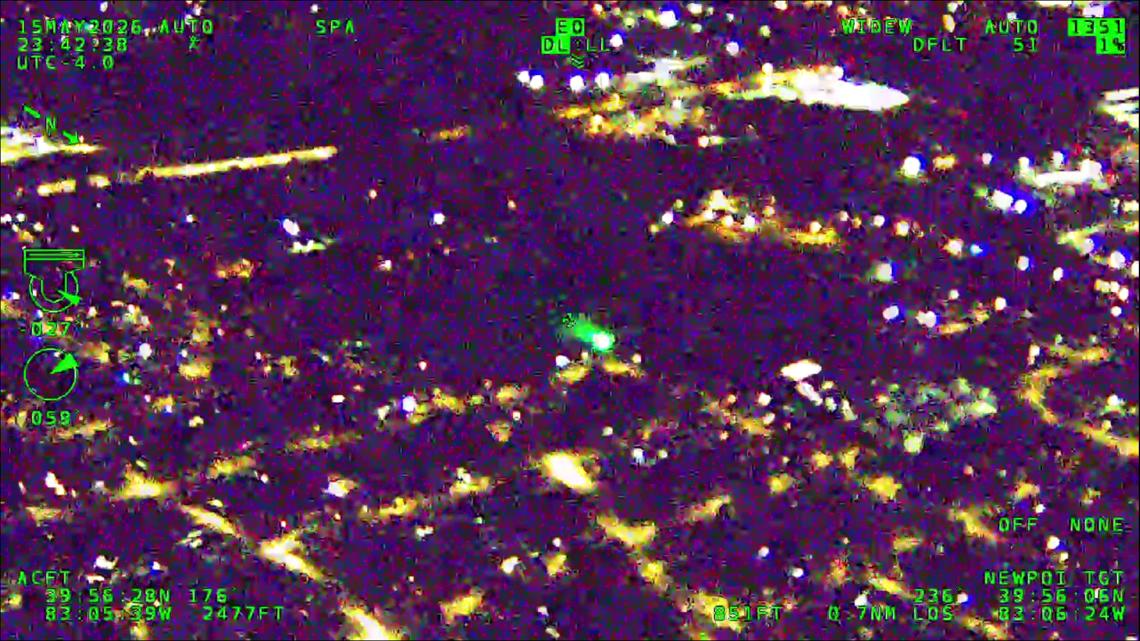 Video shows suspect shine laser pointer at Columbus police helicopter