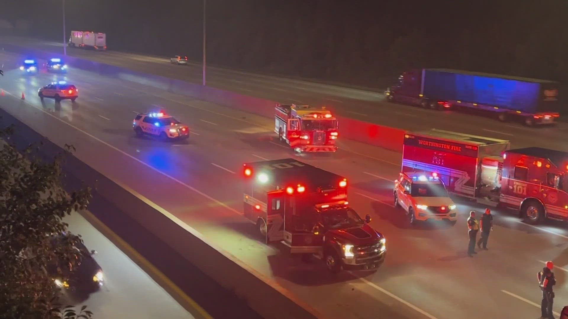 One person is dead after a fiery crash on Interstate 270 in north Columbus late Tuesday night.