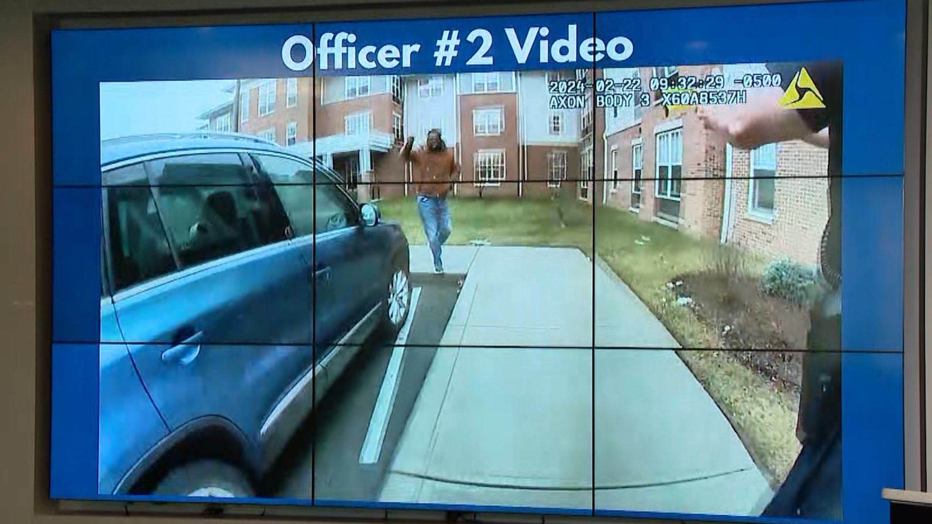 The Columbus Division of Police released body camera footage Monday showing an officer fatally shooting a man who was wielding a knife outside an apartment complex.