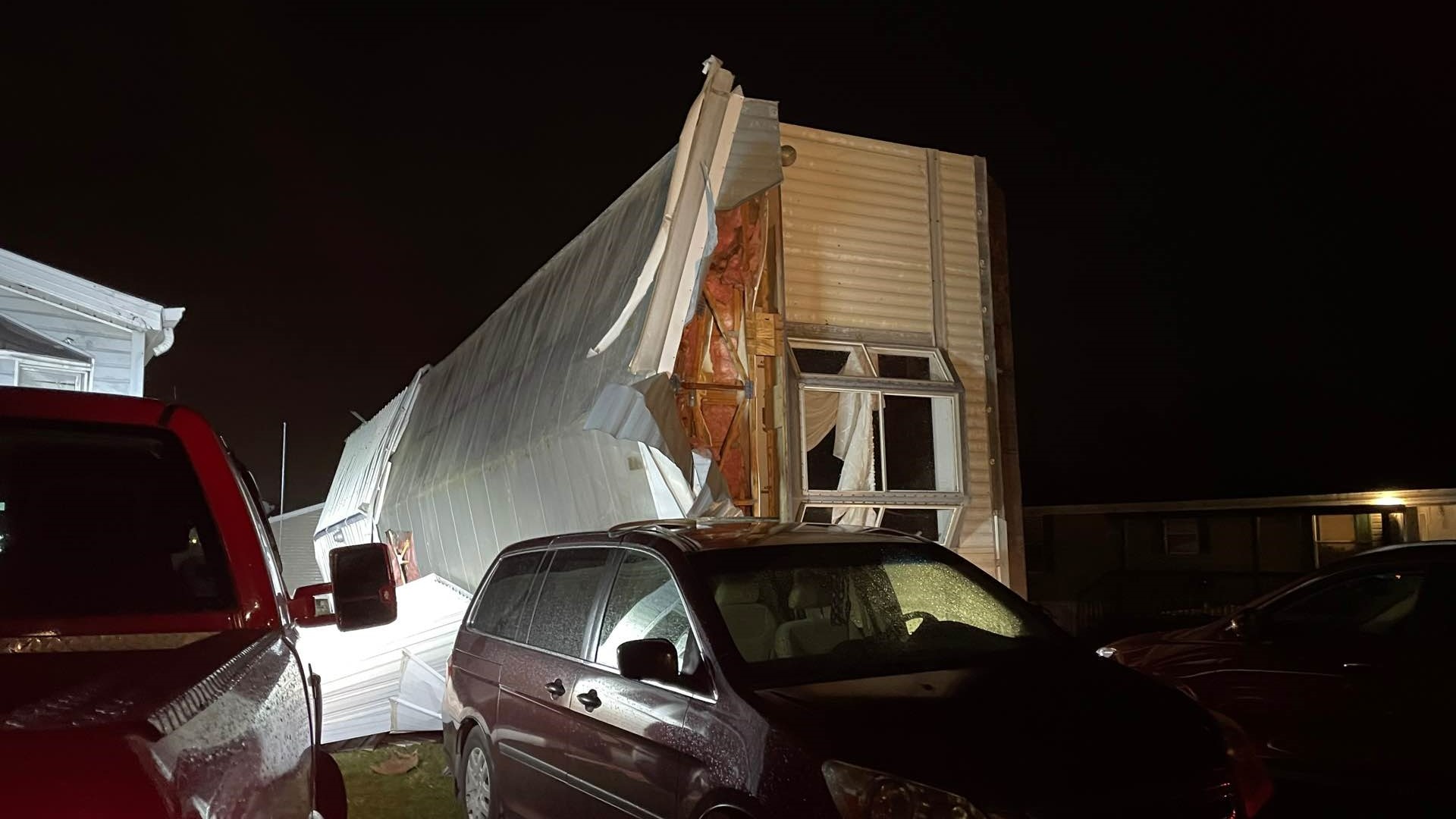 The sheriff's office said a tornado hit the community, but that will need to be confirmed by the National Weather Service.
