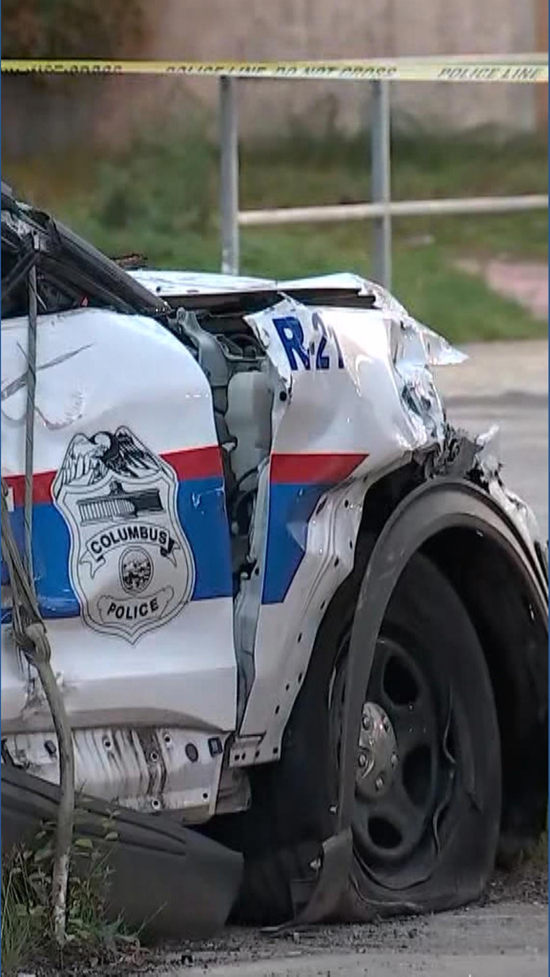 Columbus police dashcam shows crash amid officer shooting response ...