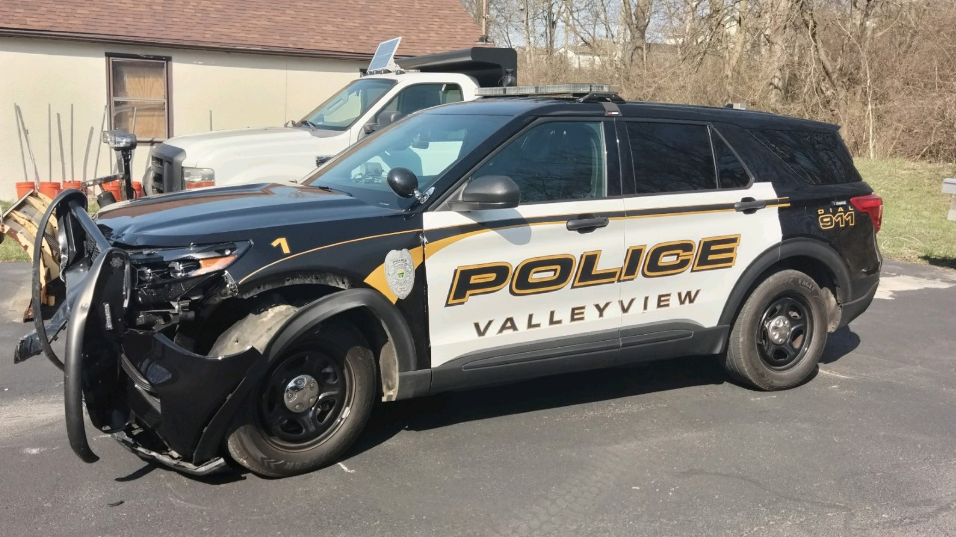 The police chief for the Village of Valleyview was involved in a crash with another vehicle near west Columbus Tuesday evening.