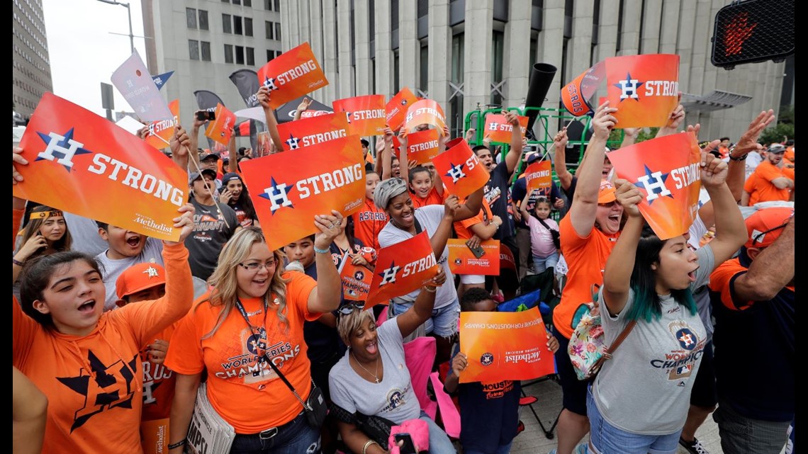 Fans Pack Downtown For Astros Parade