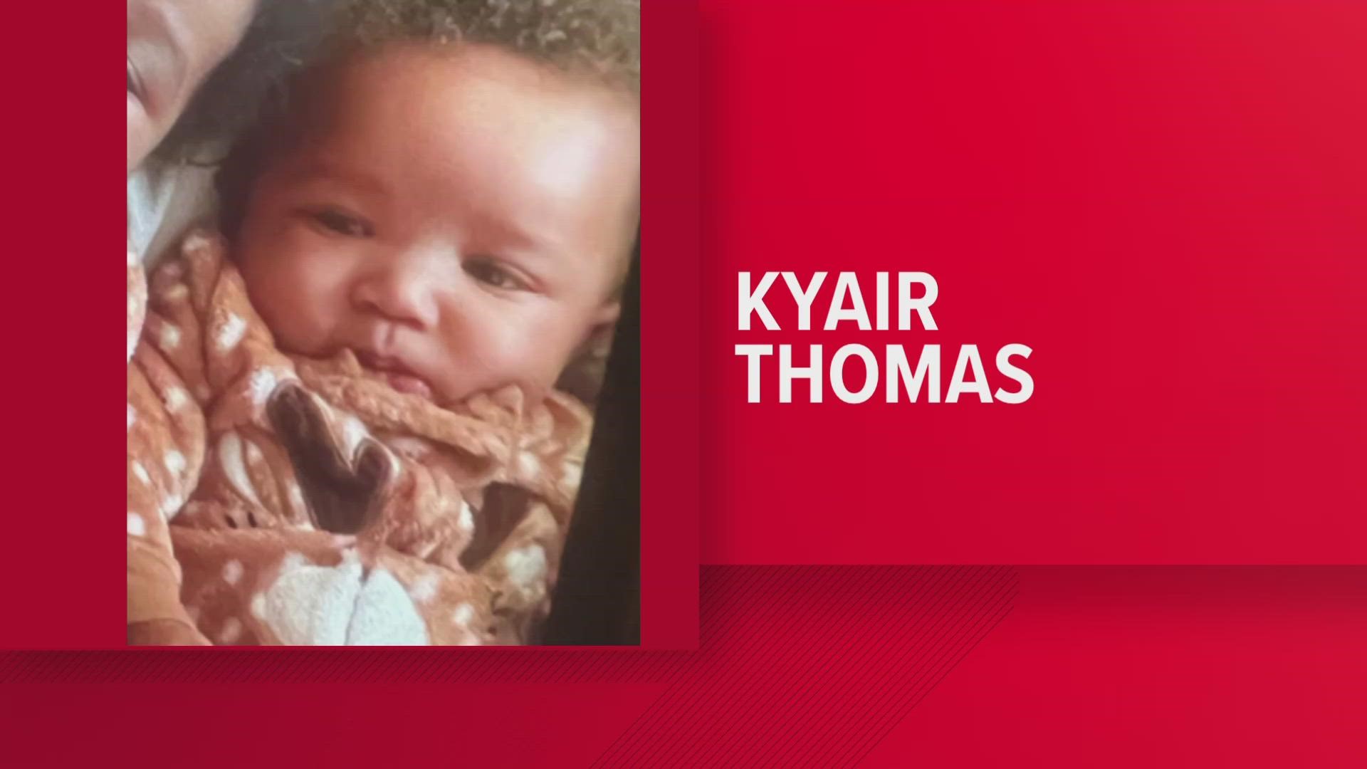 Police confirmed to 10TV that 6-month-old Ky'air Thomas was pronounced dead just before midnight Saturday.