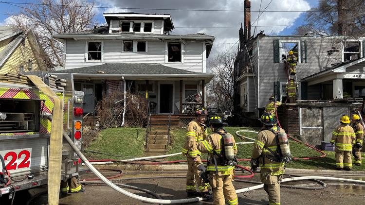 Winds pose challenge as crews battle 2 house fires in Marion | 10tv.com