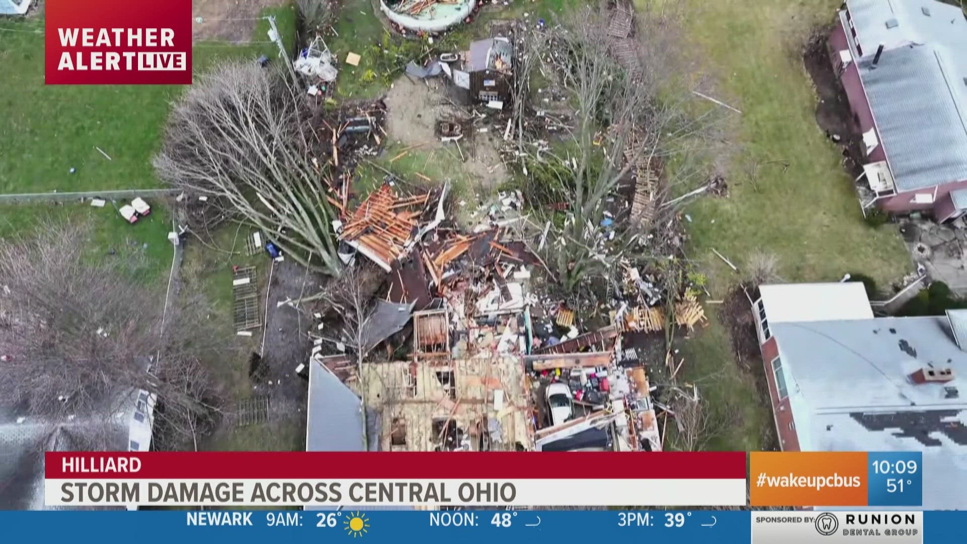 Strong storms that moved across central Ohio early Wednesday morning have left behind heavy damage to homes and flooding in some areas.