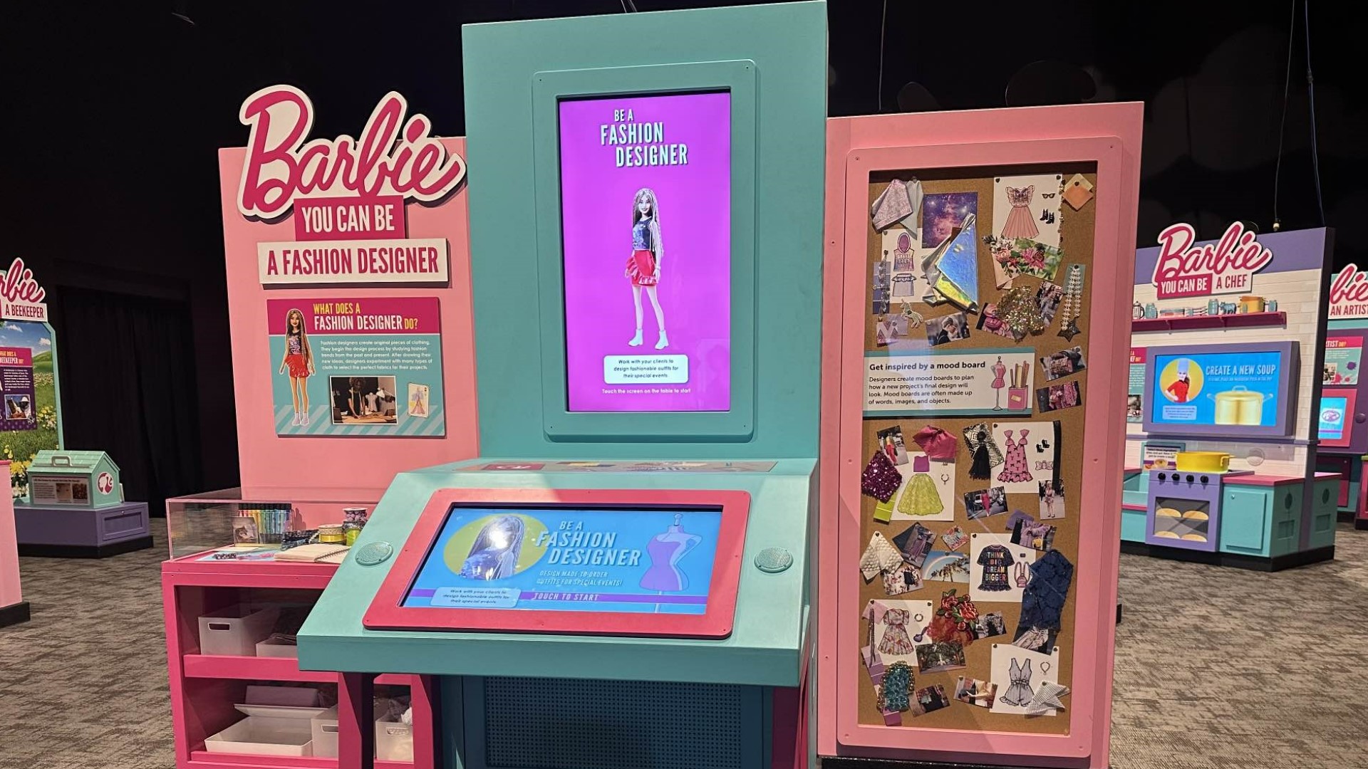 Visitors can see the various Barbie dolls throughout its history.