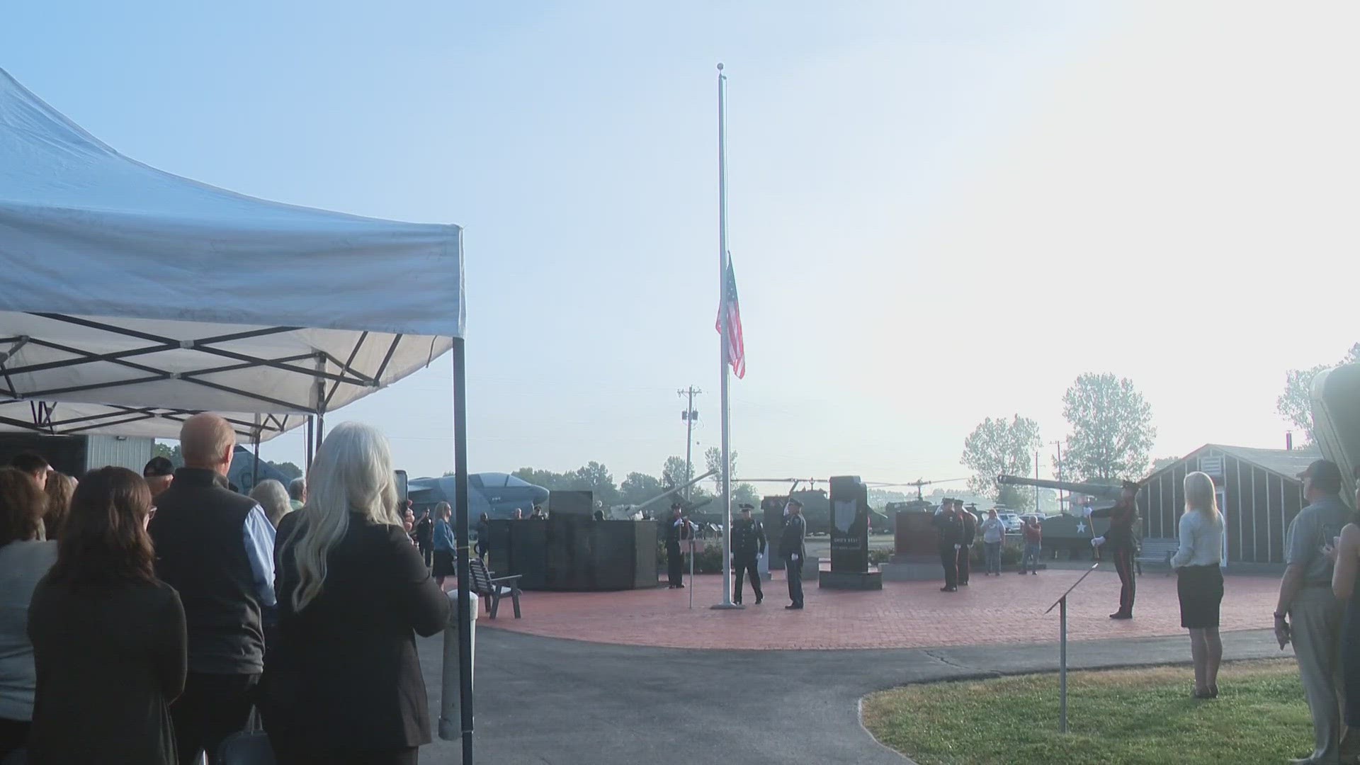 A ceremony to honor first responders and those who died in the terror attack was held in Groveport.