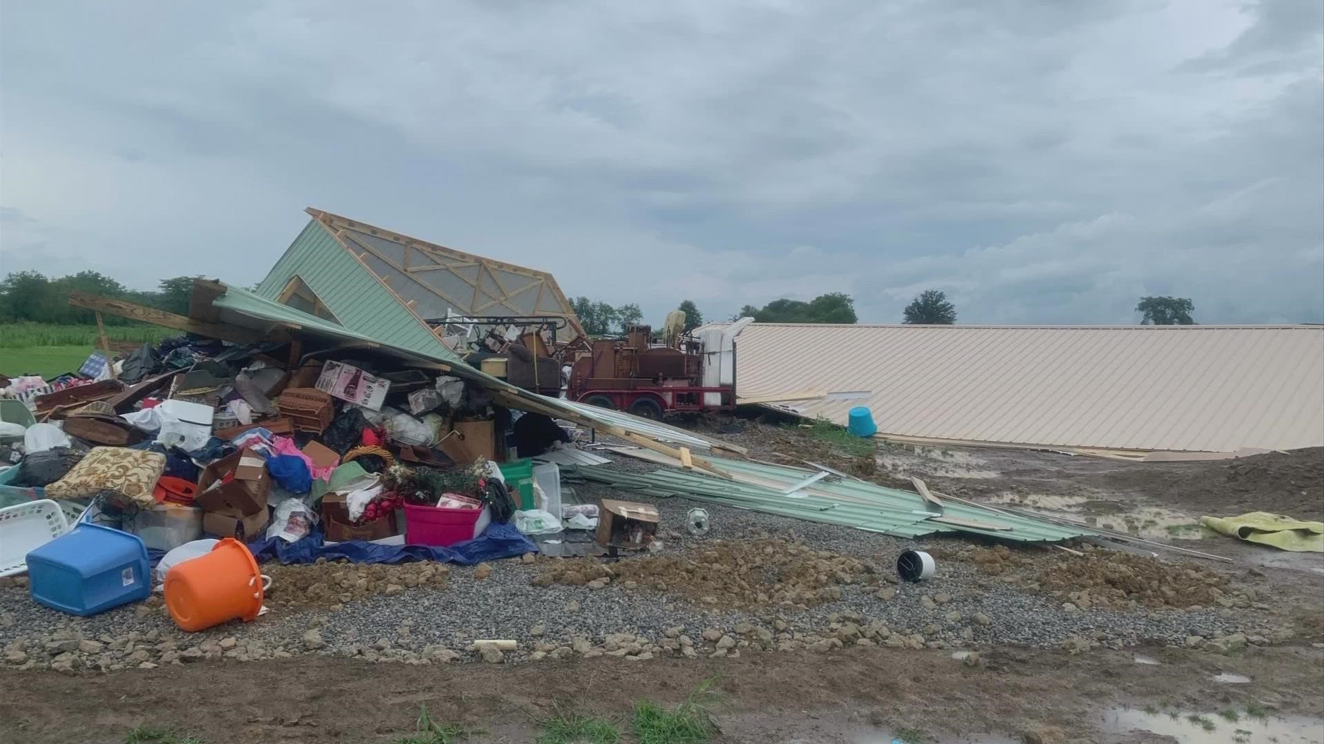 The Pickaway County Sheriff's Office said four people were treated for injuries due to the storm.
