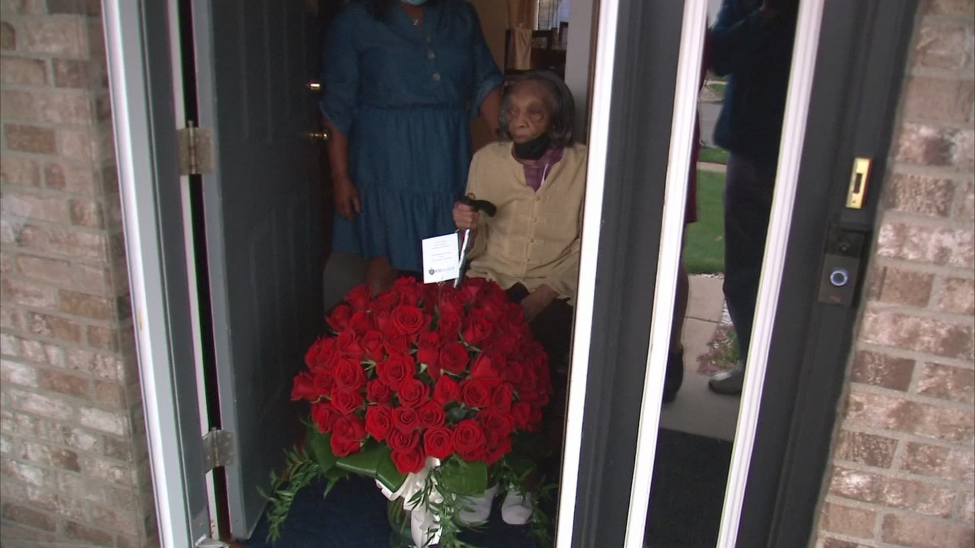 Elistine Lawson turned 107-years-old on Wednesday and got 107 roses from her church for her birthday.