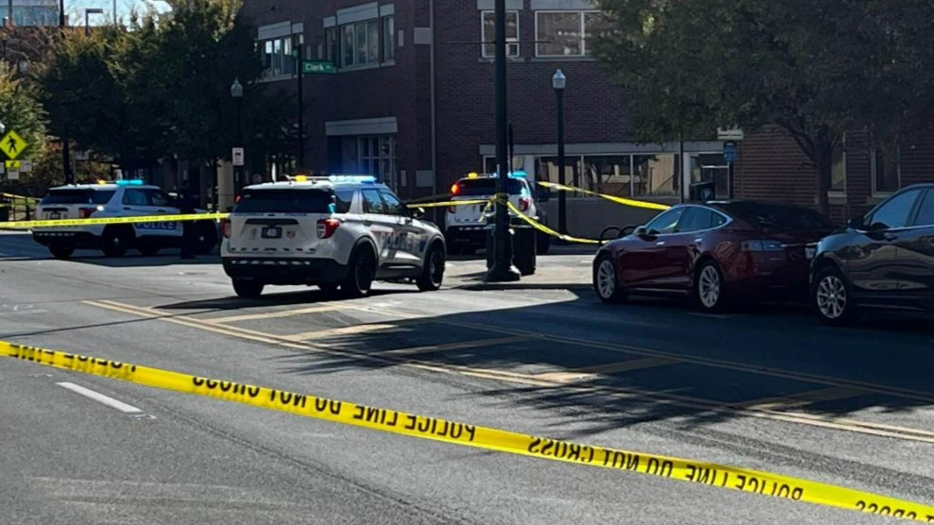 Officers were called on a report of a shooting at North High Street and Clark Place just before 2:40 p.m.