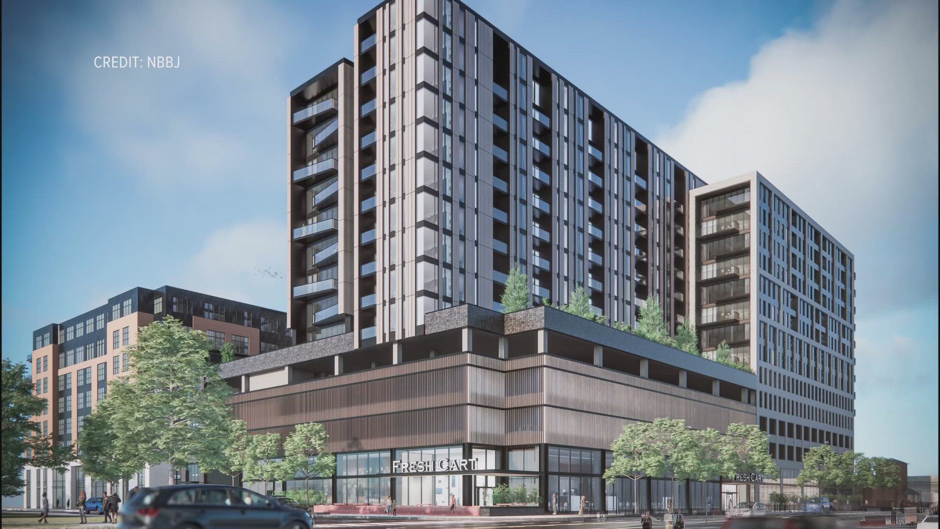 Franklinton will welcome Peninsula 2, featuring 250 apartments, parking and a long-awaited grocery store by 2028.