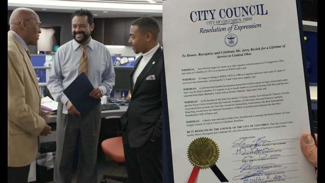 Columbus City Council recognizes 10TV's Jerry Revish for lifetime of