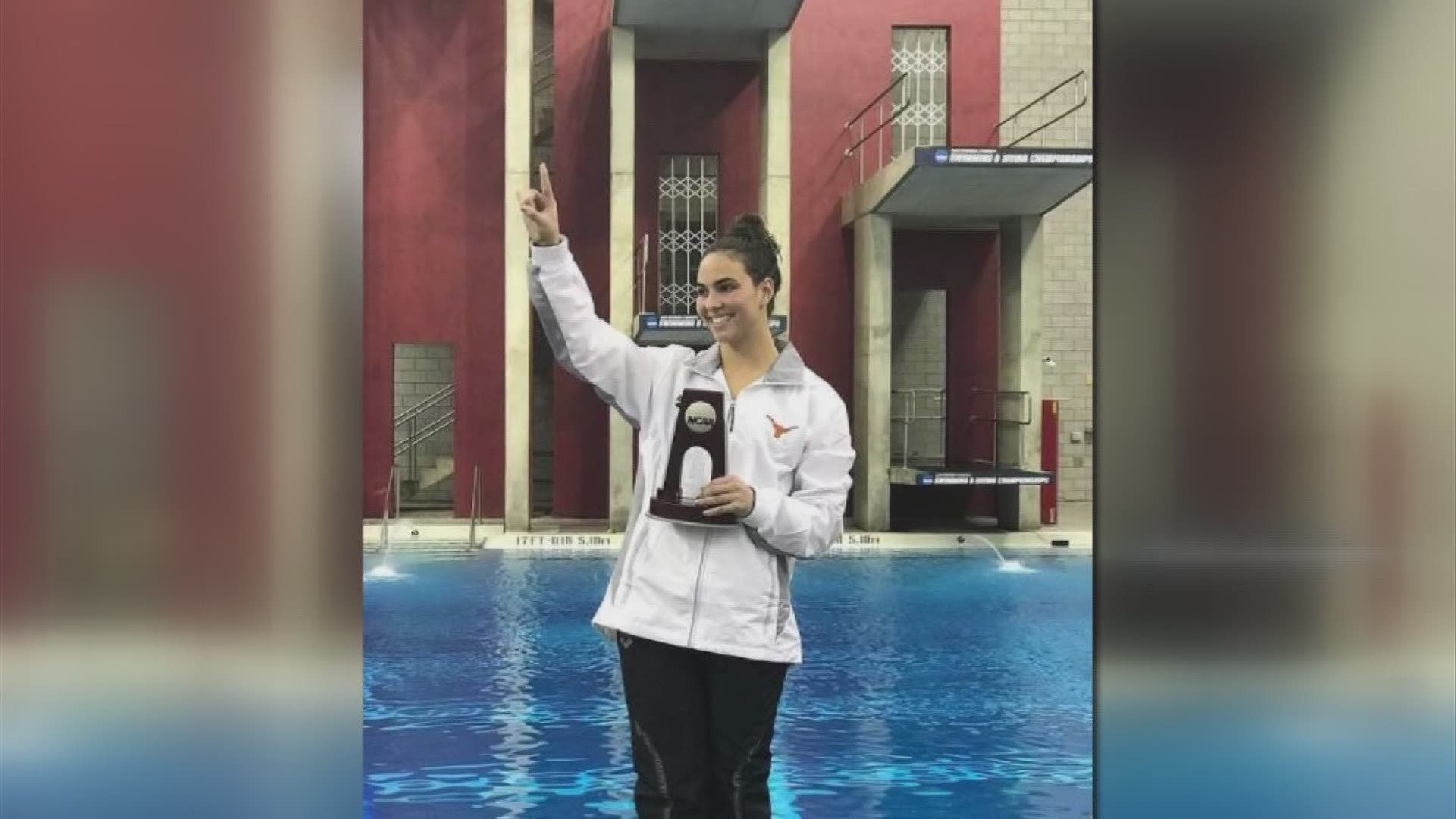 A local diver is competing in the Olympic trials.