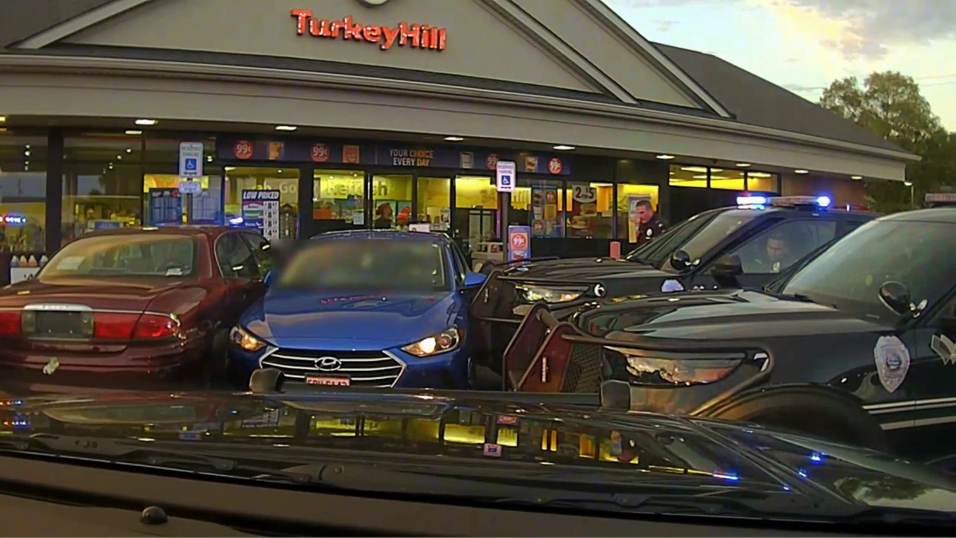 Juveniles were caught at a Turkey Hill gas station on Monday. Video from two dash camera shows the juveniles ramming into police cruisers in an attempt to escape