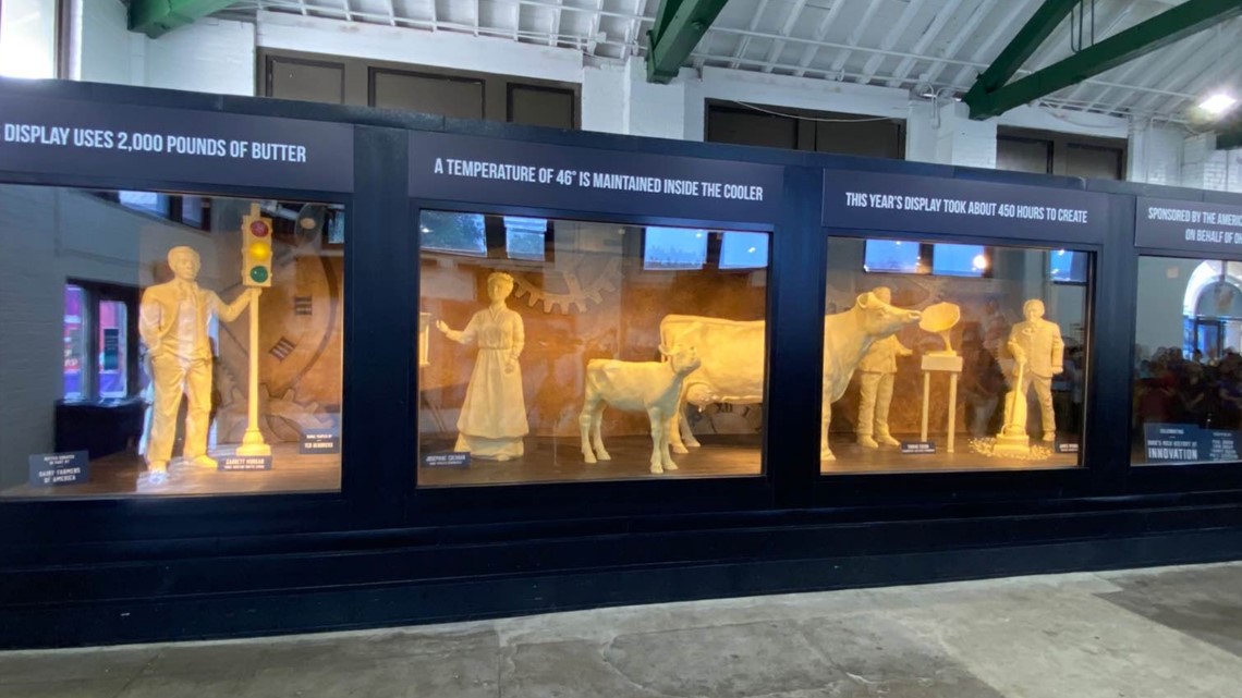 2023 Ohio State Fair butter cow display celebrates Ohio inventors